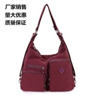 [COD] new womens bag version trendy single shoulder multi-functional three-purpose backpack Oxford Messenger travel large