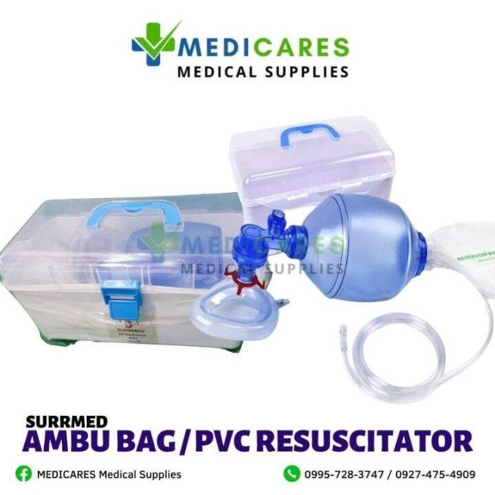 Ambu Bag PVC Manual Resuscitation Oxygen Tube Mask Bag Valve mask(Adult