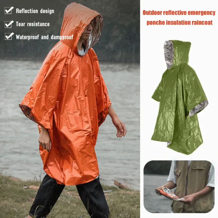 Outdoor Reflective Emergency Poncho Insulation Raincoat | Lazada PH