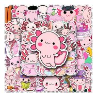 10/30/50PCS Cartoon Cute Pink Axolotl Stickers For Kids Toys Luggage Laptop Ipad Skateboard Journal Diy Stickers Wholesale Stickers