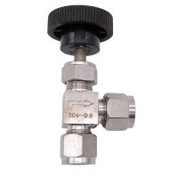 Adjustable Right angle needle 6 8 10 12mm 1/8 1/4 3/8 inch hard tube SS304 Flow Control shut off crane needle valve