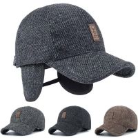 【YD】 New Baseball Cap Woolen Knitted Ear Cover Men Thicken Warm Hats Sport