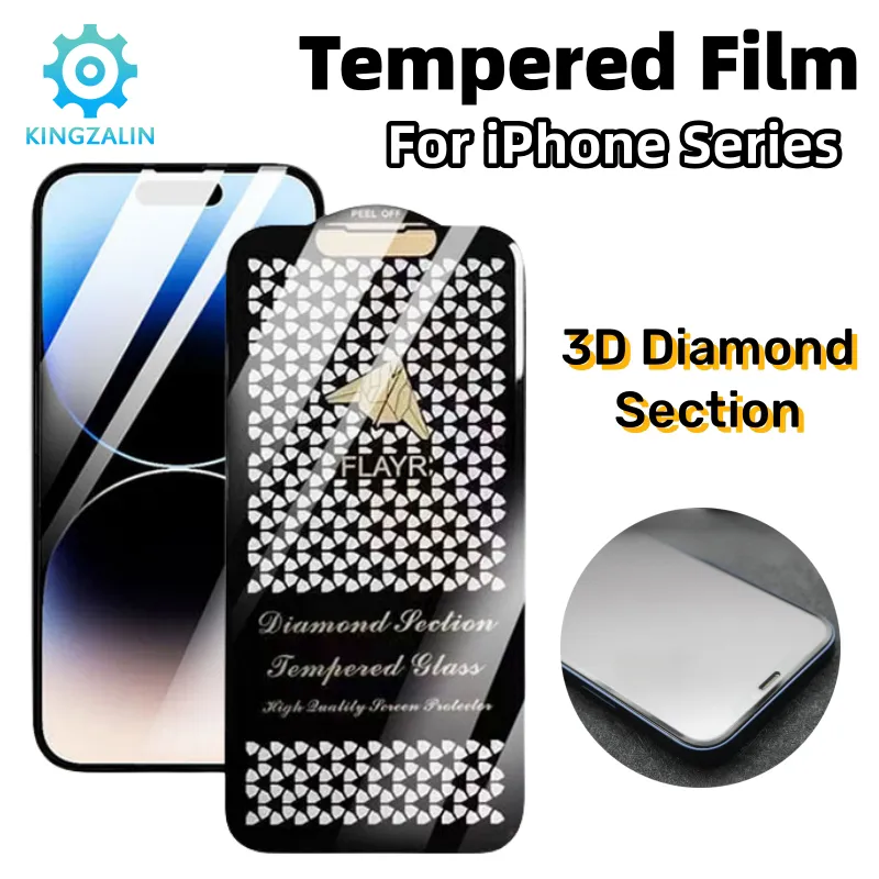 50pcs 3D ESD Money king HD Tempered Glass For IPHONE 15 14 13 Pro