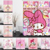 sanrio my melody 3 d ผ้าม่านโพลีเอสเตอร์กันน้ําสําหรับกั้นห้องอาบน้ําพร้อมตะขอเกี่ยว