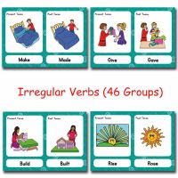 46Groups/Set Irregular Verbs English Word Card Flashcards Games Puzzle Learning Educational Toys for Children Kids Montessori Flash Cards