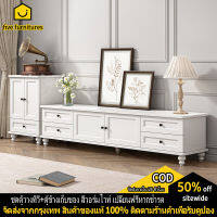 five furnitures ตู้ทีวี ชั้นวางทีวี ตู้ทีวีไม้ ตู้วางทีวีมีลิ้นชัก ชุดตู้ล็อกเกอร์วางทีวี สีขาว[จัดส่งเร็วมาก]