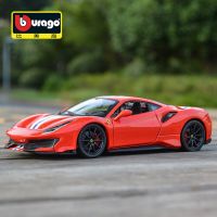 Bburago 1:24 Ferrari 488รถสปอร์ต Pista รถหล่อแบบคงที่โมเดลรถของเล่นของสะสม