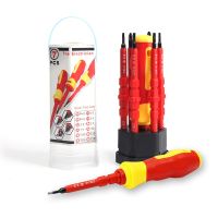 【CW】 7 In 1 Insulated Screwdriver Set Electrician Magnetic Screw Diver Bit Electrical Repair Hand Tools