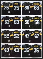 ชุดอเมริกันฟุตบอล Pittsburgh Steelers Hall of Fame 5 9 43 89 MN ชุดกีฬาเรโทรเจอร์ซีย์