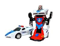 Worktoys ของเล่นเด็ก ชุดรถตำรวจ Robot Police Car ใช้ถ่าน วิ่งชนถอย มีเสียงมีไฟ แปลงร่างเป็นหุ่นยนต์ และแปลงร่างเป็นรถได้ 2 in 1