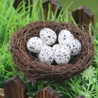 10 Pcs Fake Quail Eggs Small Oval Shape Vivid Garden Decoration Micro Landscape Mini Simulated Bird Eggs Figurines Garden Decor