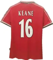 【Mens clothing】 Trikot Maglia Calcio98 99 Beckham CANTONA KEANE Portugues Gigs Sleeve1998สั้นผู้ชายเสื้อWomen Accessories GlovesT-Shirts &amp; Tanks T-Shirts