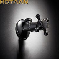 . Matte Black Triangle Valve Water Control Valve Bathroom Tap Water Valve 1/2x1/2 Brass Angle valves YT-5182-H