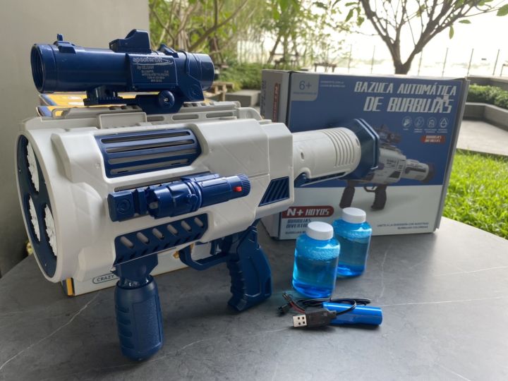 ปืนเป่าฟอง-ปืนยิงฟองสบู่-ปืนเป่าฟองอันใหญ่-เป่าฟองเยอะมาก-bubble-gun-gatling-ของเล่นที่เป่าฟองสบู่-ปืนฟองรุ่นใหม่-ปืนฟองอัตโนมัติ-no-66-4