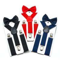 1pcs Kids Suspenders with Bowtie Fashion Children Bow Tie Set Boys Braces Girls Adjustable Suspenders Baby Wedding Ties Boys Clothing