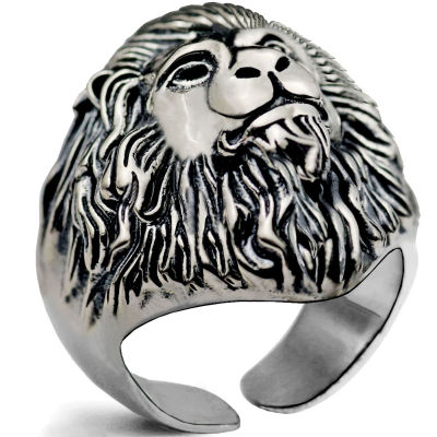 ของขวัญเครื่องประดับแหวนรูปสัตว์พังก์แฟชั่นแหวนหัวสิงโตของผู้ชายฮิปฮอป
