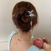 [COD] lily of the valley flower leaf pearl tassel hairpin new Chinese style hair fork literary headdress national female