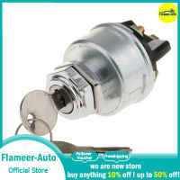 Flameer Silver Universal 3ตำแหน่งชุดกล่องสตาร์ทรถยนต์สวิตช์กุญแจW/Momentaryเริ่ม