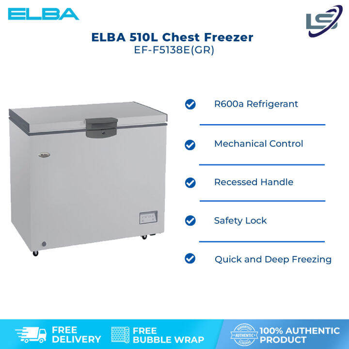 ELBA 510L Chest Freezer EFF5138E(GR) R600a Electronic Control