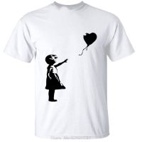 Banksy สาวบอลลูน Mens เสื้อยืดตลก Urban Graffiti Art Banksey ชาย Harajuku Top ฟิตเนสแบรนด์เสื้อผ้าคุณภาพสูงแขนสั้น