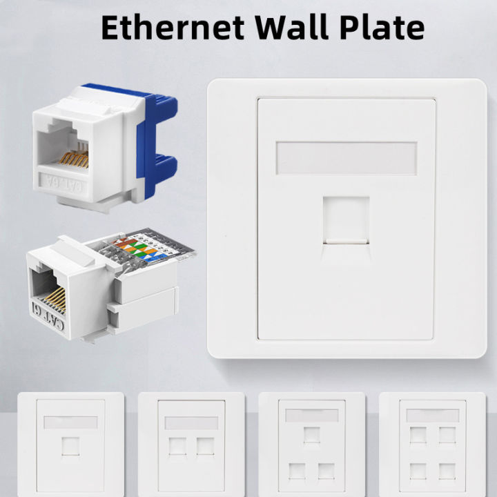 86 Type Rj45 Cat6 Socket Network Panel Rj45 Jack Keystone Pc Wall Face Plate Faceplate Toolless 