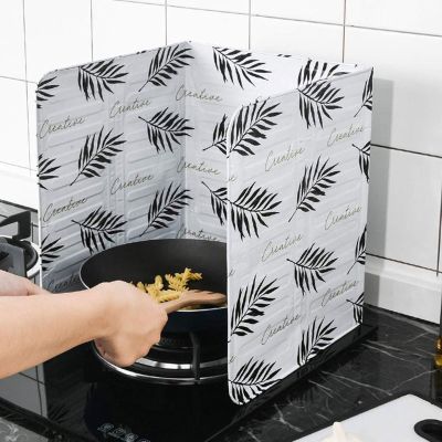 บ้านครัวเตาป้องกันน้ำมันสาดแผ่นทำอาหารร้อน Baffle อลูมิเนียมฟอยล์ครัวน้ำมันสาดยามครัวเครื่องมือ
