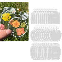 30Pcs No Stickers Clips Glassware Handmade Marks DIY Bookmark Transparent Flower Bookmarks