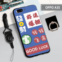 เคสนิ่มสำหรับเคสโทรศัพท์ OPPO A3S/A5/A12E กล่องคลุมทั้งหมดพิมพ์ลายป้องกันการตกหล่นป้องกันการขีดข่วนฝามีที่ถือวงแหวนและเชือกสำหรับโทรศัพท์