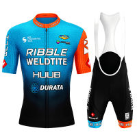 Ribble Weldtite Huub Pro ทีมแขนสั้น M Aillot C Iclismo ผู้ชายขี่จักรยานย์ชุดฤดูร้อนระบายอากาศขี่จักรยานเสื้อผ้าชุด