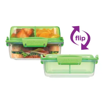  Sistema 1.24L Lunch Stack Square to Go Assorted Colours,  Polypropylene, 1.24 Litre : Home & Kitchen