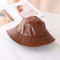 หนังหมวกกันแดด PU Topi Bucket กันน้ำพับได้กลางแจ้งปรับได้ INDUCE22PA5ปาล์มหมวกชาวประมง