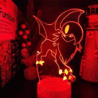 【LZ】☏✳◊  Pokemon figura de ação 3d lâmpada para brinquedo do miúdo quarto decoração nightlight pokémon ruby e safira absol figura modelo collectible presente