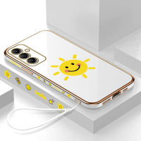 เคสโทรศัพท์ Samsung กาแล็คซี่ A14 A14 5กรัม S23 + 5กรัม A14 Samsung 5กรัม + การ์ตูนรูปรอยยิ้มแสงแดดสดใสแบบเรียบง่ายเคสชุบเคสโทรศัพท์เคสโทรศัพท์นิ่มสุดหรู