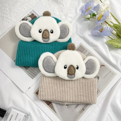 Cartoon Animal Face Baby Hat Winter Warm Crochet Kids Beanie Cute Knitted Boys Girls Ear Protection Cap