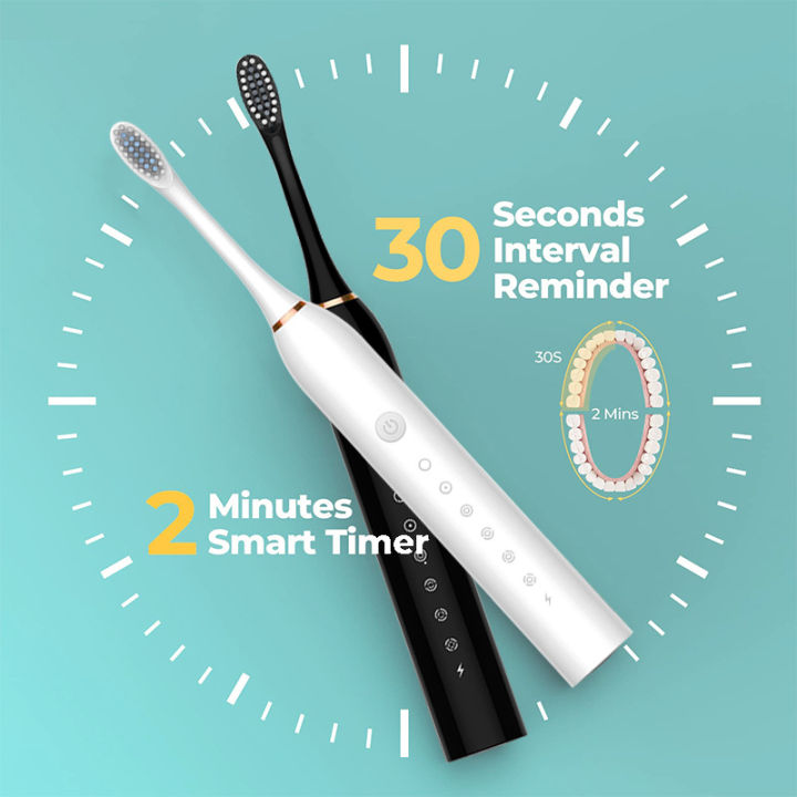 โซนิคแปรงสีฟันไฟฟ้าอัลตราโซนิกอัตโนมัติ-usb-ชาร์จ-ipx7กันน้ำแปรงสีฟันเปลี่ยนหัวแปรงฟัน-j189