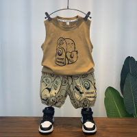 Boy Summer Clothing Thin Suit Sleeveless Tank Top Shorts Two-Piece Childrens Clothes Fashionable Summer Baby Fashionable Clothes