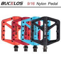 BUCKLOS Bike Pedals Ultralight Nylon Bicycle Pedals Double Bearing Mountain Bike Pedal Anti-slip MTB Pedal Bicycle Part