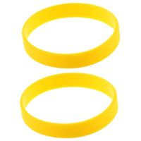 2X Fashion Silicone Rubber Elasticity Wristband Wrist Band Cuff Bracelet Bangle Yellow