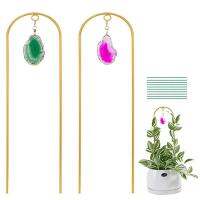 Indoor Plant Trellis 2pcs Iron Garden Support Stake with Agate Decor Plant Climbing Trellis for Gardening Plant Holder for Ivy and Tomato Vines realistic