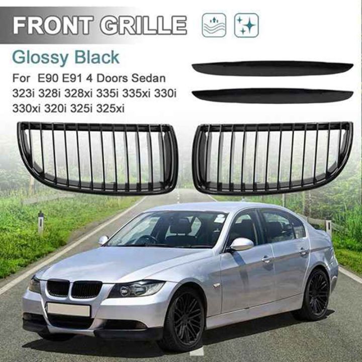 glossy-black-front-hood-kidney-grill-mesh-sport-racing-grills-for-bmw-3-series-e90-e91-2005-2008