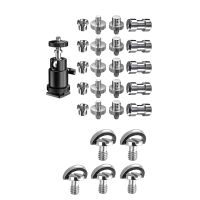 21Pcs Hot Shoe Adapter Mount Camera Ball Head Set &amp; 5Pcs 1/4 Inch Plate Mounting Screw D-Ring Screw Adapter