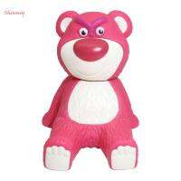 SHINNIY Lotso ที่จับโทรศัพท์มือถือหมีสตรอเบอร์รี่ตุ๊กตาขยับแขนขาได้หมีสตรอเบอร์รี่แบบพกพาของตกแต่งเดสก์ท็อป