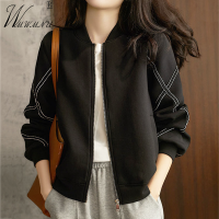 Casual Black Women S er Jackets 2023 Korean Fashion Oversize Spring Fall Chaquetas Long Sleeves Baseball Cropped Outerwear