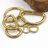 2Pcs Solid Brass D Rings Buckles for Bag Strap Belt Purse Webbing Dog Collar 10-38mm Inner Width Leather Craft DIY Accessories
