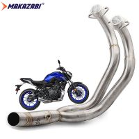 สำหรับYamaha MT-07 FZ-07 R7 2014-2022 XSR700 FZ-07 MT07 FZ07 MT 07 yzf-r7รถจักรยานยนต์ไอเสียSlip-Onด้านหน้าLinkท่อEscape Moto Fullระบบเคลื่อนย้ายได้เชื่อมต่อด้านหน้าแถวด้านข้าง