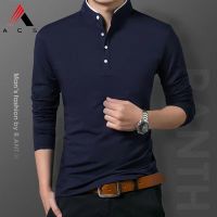 【 4 Colour 】 NEW Fashion Polo Shirt Men Cotton Lapel Collar T-shirt Formal Office Casual Business Long Sleeve t-shirt