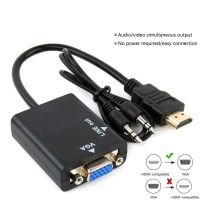 HANBONY HDMI เป็น VGA HDMI เป็น VGA Converter ตัวแปลงสายเคเบิลอะแดปเตอร์ใช้งานง่าย VGA ตัวเมียจอแสดงผลแอลอีดี