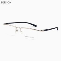 BETSION Men Titanium Alloy แว่นตาครึ่งขอบแว่นตากรอบแว่นตาผู้หญิงแว่นตาแว่นตา Prescription Glasses