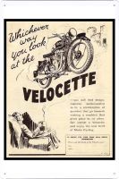 Velocette รถจักรยานยนต์7.8 "X 11.8" เครื่องตกแต่งฝาผนังแผ่นโลหะโปสเตอร์ดีบุก