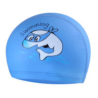 Children Swimming Cap Cartoon Dolphin Animal Printing kids PU cloth Waterproof Swim hat Boys Girls Ear Protect Diving Equipment